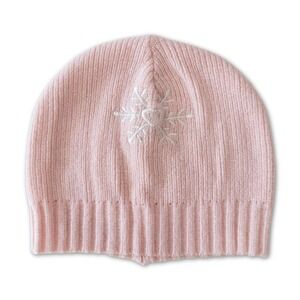 Toby NYC Knit Beanie Girls Size Pink Winter Hat Snowflake‎